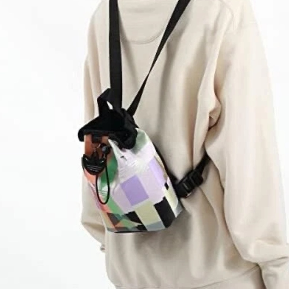 Adidas Drawstring Multi Color Mini Backpack Treef… - image 1